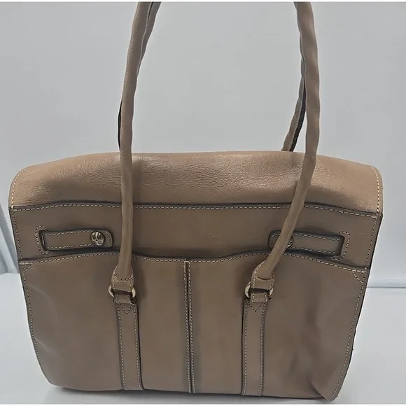 Patricia Nash Vienna Suede Satchel‎ Italian Leather Heritage Biscuit Hand Bag - Picture 4 of 15